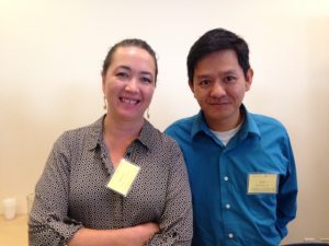 Photo of Mijo Lee from Social Justice Fund Northwest and Vu Le from Rainier Valley Corps at Washington Women's Foundation Discovery Days 2015