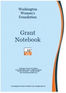 Photo of WA Women's Foundation Grant Notebook, available for purchase